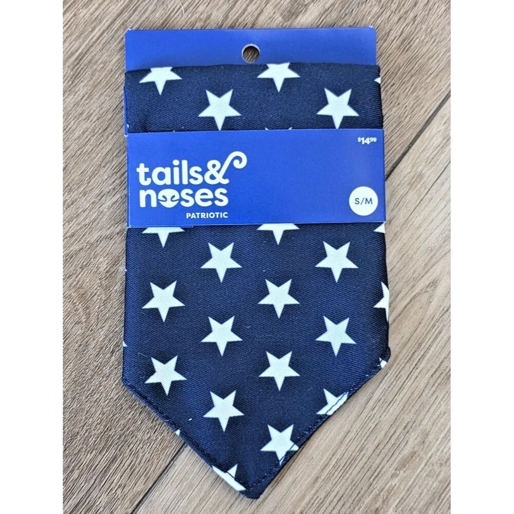 Tails & Noses Summer Americana Patriotic Dog Bandana New size S/M 6-25lbs